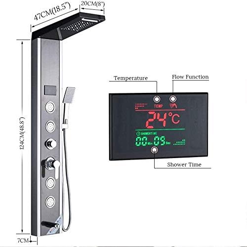 LED Shower Panel Column Tower System with Massage Jets Black Oil Rubbed Bronze