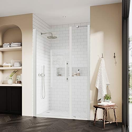 OVE Decors Frameless Pivot Shower Door Satin Nickel