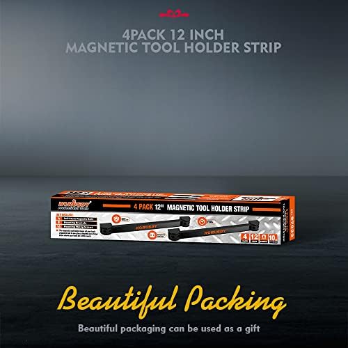 HORUSDY 12 Inch Magnetic Tool Holder Strip 4 Pack