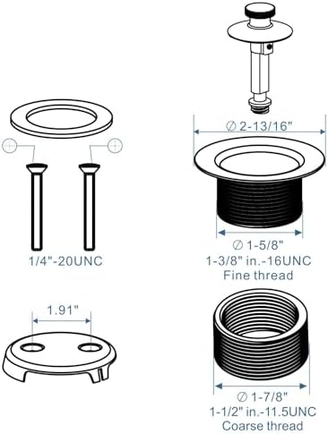 HIDROP Brushed Nickel Tub Drain Trim Set with Overflow Conversion Kit