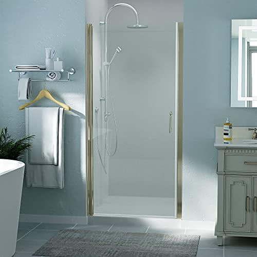 ExBrite Pivot Frameless Shower Door 36-375x72in Brushed Nickel