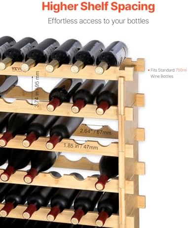 VEVOR 6-Tier Bamboo Wine Rack for 48 Bottles