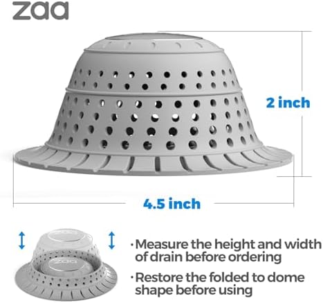 Zaa 2 Pack Silicone Collapsible Drain Hair Catcher 1