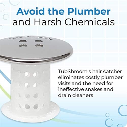 TubShroom Drain Protector - 2 Pack Chrome 15 - 175 Fit