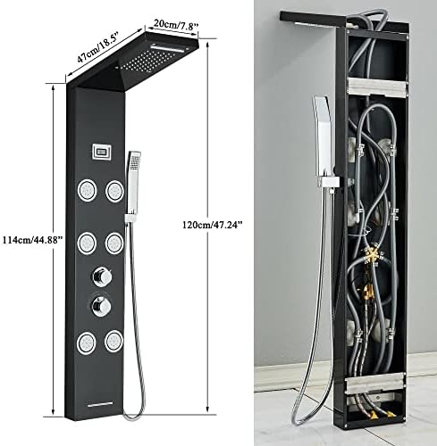 Gougeltd Stainless Steel Shower Panel Tower System with Massage Jets 1