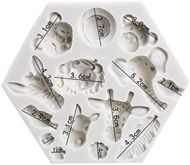 Fewo Forest Animals Fondant Cake Molds Set