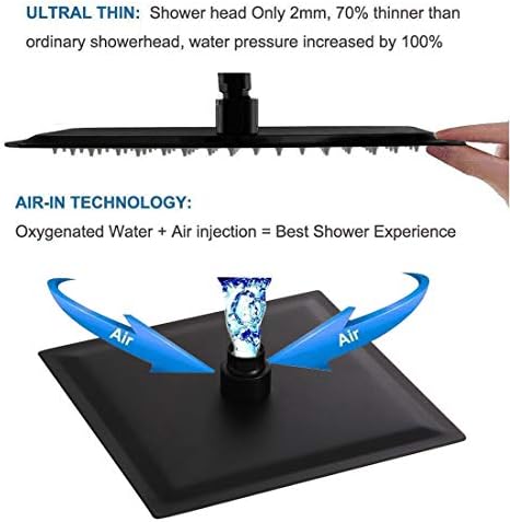 POP SANITARYWARE Matte Black Shower Faucet Set 1