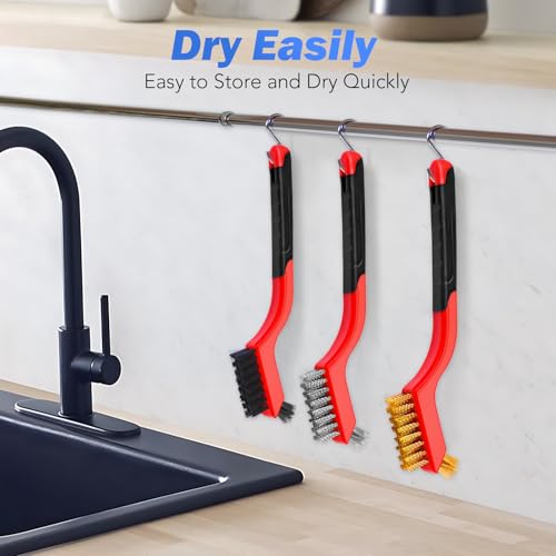 TOSEERY 6 Pcs Wire Brush Set for Cleaning and Rust Removal