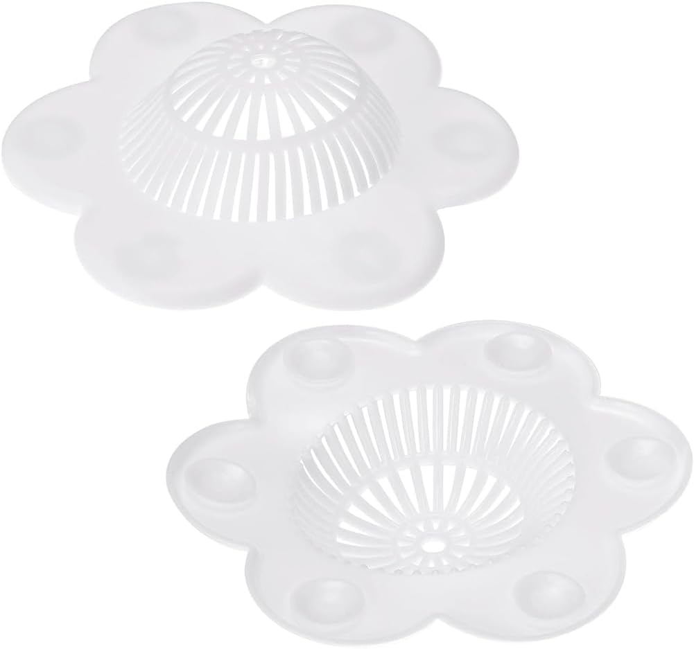 WELANGBN Hair Catcher Shower Drain Cover with Suction Cups White