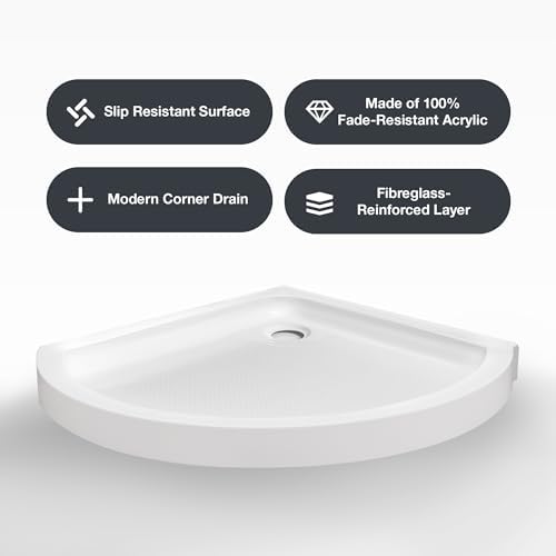 Rounded Frosted Glass Corner Shower Kit with Satin Nickel Hardware