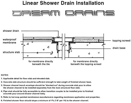 DreamDrains 42 in Linear Shower Drain with Rain Pattern 1