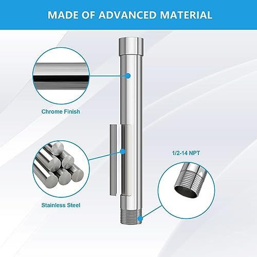 Lordear 6 Inch Stainless Steel Shower Arm Extender