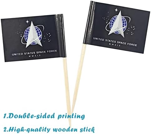 JBCD Space Force Toothpick Cupcake Toppers 200pcs