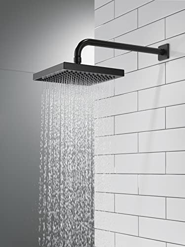 Delta Rain Shower Head Black Matte Square
