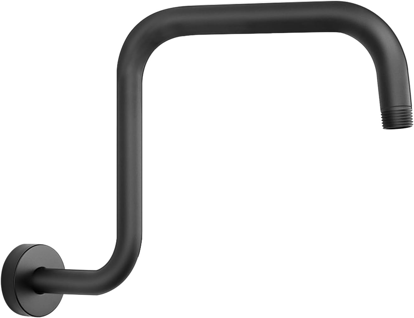 HarJue S Shaped Shower Arm 13 Inch Z-S Shape Matte Black