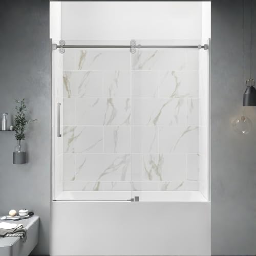 ChicFurnit Frameless Shower Door 56-60 W x 60 H
