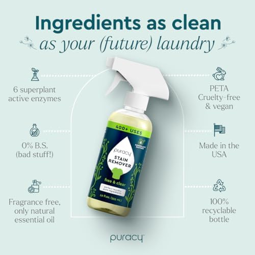 Puracy Stain Remover Spray - 12 oz Unscented