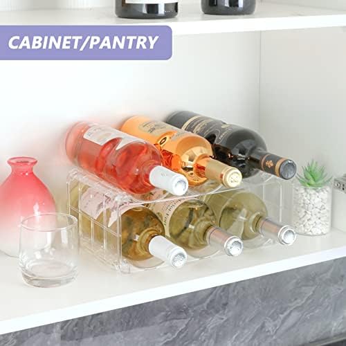 BOPai Clear Wine Rack for 6 Bottles Space-Saving Organizer