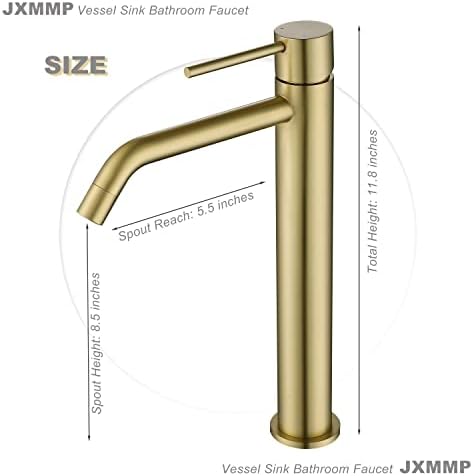 Brushed Gold Vessel Sink Faucet Single Handle