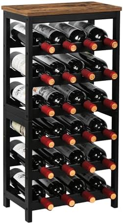 VASMIA 6-Tier Bamboo Wine Rack 24-Bottle Freestanding Storage Shelf