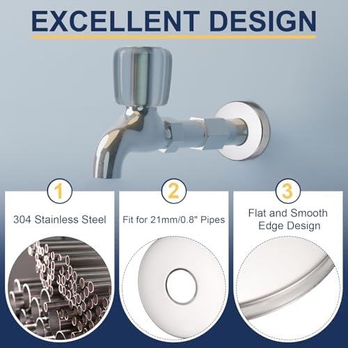 Uxcell 4pcs Stainless Steel Shower Flange Plate Set