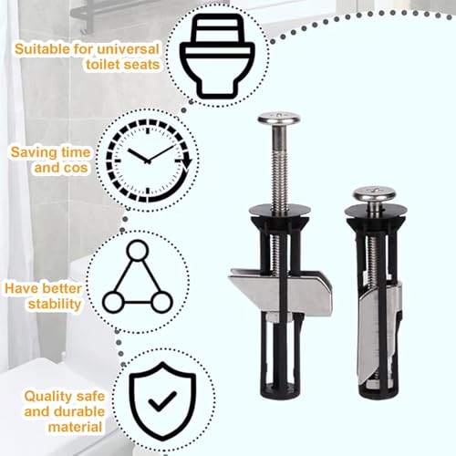 Dljingan Heavy Duty Toilet Seat Bolt Kit 4pcs Universal