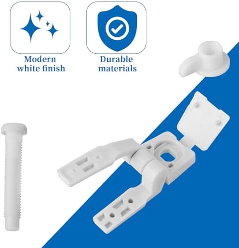 White Plastic Toilet Seat Hinge Replacement Set