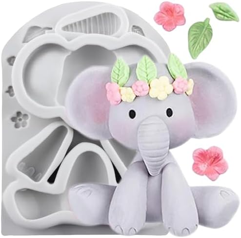 YANQINMS Elephant Silicone Fondant Mold - Reusable Cake Decorator Mold