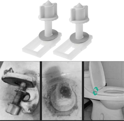 Wentoenapp 2Pcs Toilet Seat Screws Nuts with Washers Kit