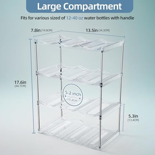 4-Tier Stackable Water Bottle Organizer for Large Cups