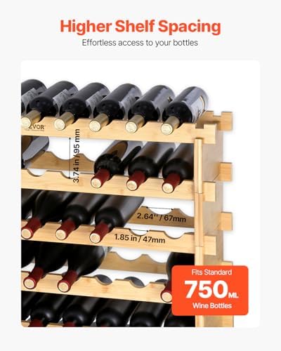 VEVOR 8-Tier Stackable Wine Rack for 72 Bottles
