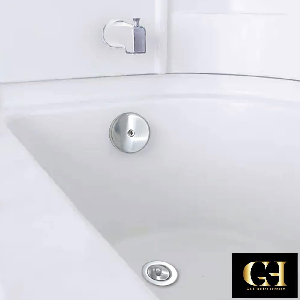Chrome Bathtub Drain Overflow Cover with Adapter and Screws