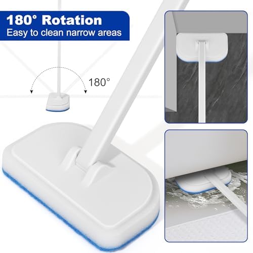 MOSEN 4-in-1 Shower Scrub Brush with 4 Heads