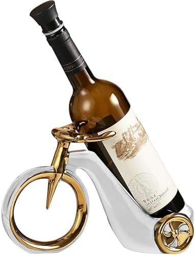 LIULIMI Ceramic Bike White Statue Wine Rack