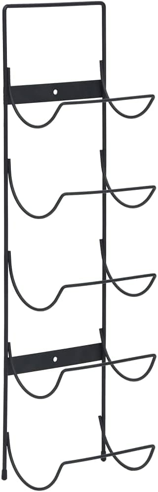 Wall Mounted Wine Rack for 5 Bottles Black Iron Industrial Style 1