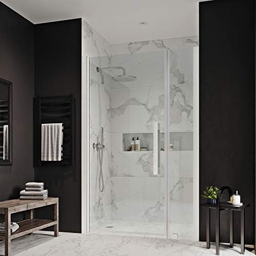 OVE Decors Frameless Pivot Shower Door Satin Nickel 1