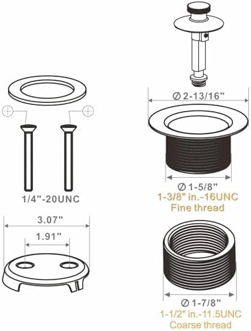 WELLUP Matte Black Tub Drain Conversion Kit with Overflow Faceplate