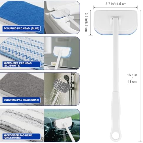MOSEN 4-in-1 Shower Scrub Brush with 4 Heads