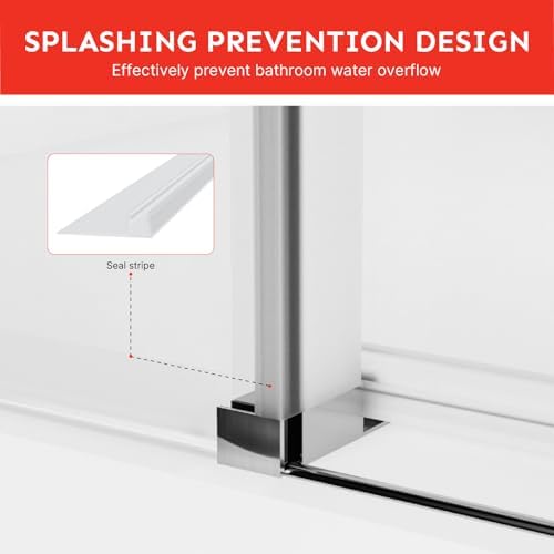 Kosmonia 56-60Wx74H Frameless Sliding Shower Door