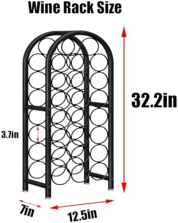 Dazioter Freestanding Wine Rack 23 Bottles Black 1
