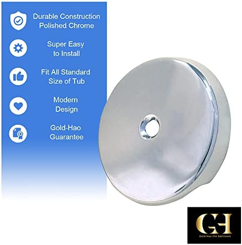 Chrome Bathtub Drain Overflow Cover with Adapter and Screws