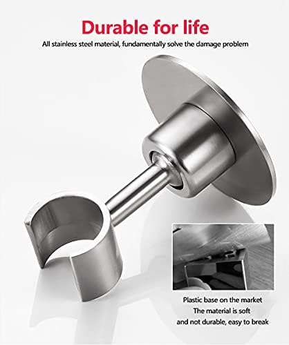 Adjustable Shower Head Holder 304 Stainless Steel No Drill Wall Mount