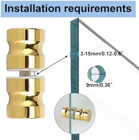Alise Shower Glass Door Handle with Gold Finish