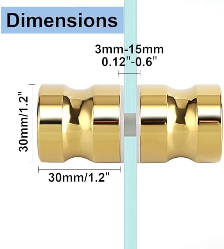 Alise Shower Glass Door Handle with Gold Finish