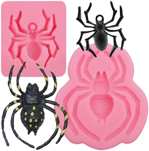 Spider Fondant Mold 2 Pcs - Halloween Cake Decorating Silicone Molds