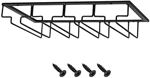 MOCOUM 4 Rows Wine Glasses Holder Under Cabinet Rack