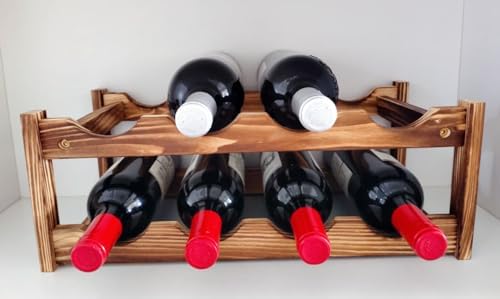 8-Bottle Wine Rack - Modern Two-Tier Design