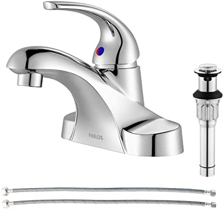 PARLOS Single Handle Chrome Bathroom Faucet with Drain Assembly