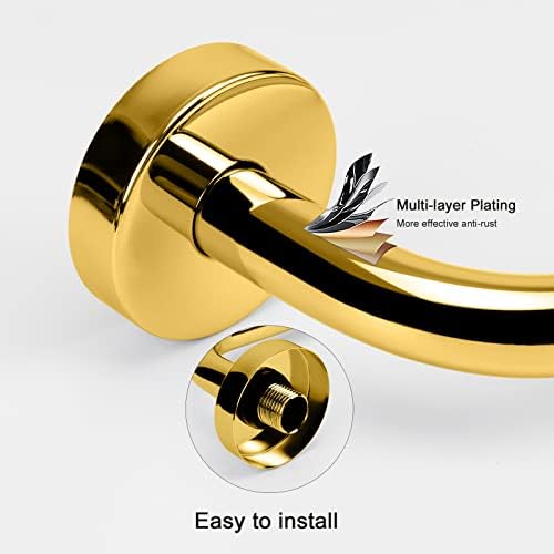 NearMoon S Shaped Shower Head Riser 12 Inch Chrome Gold
