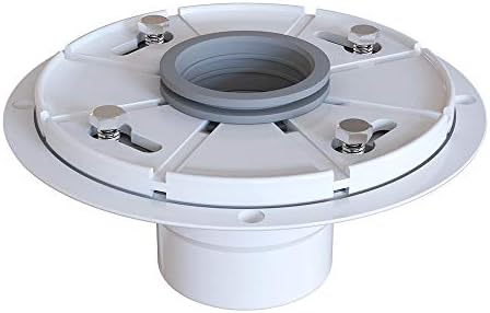 USHOWER 2 Inch Drain Base Flange with Rubber Coupler - White